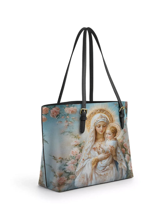 Divina  Celestial Love Keeper  Leather Tote Bag