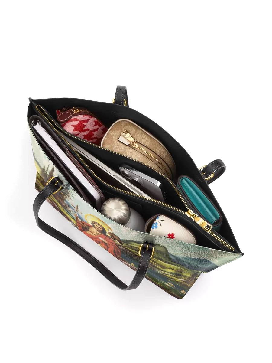 Divina Saint John The Baptist Shepherd Leather Tote Bag