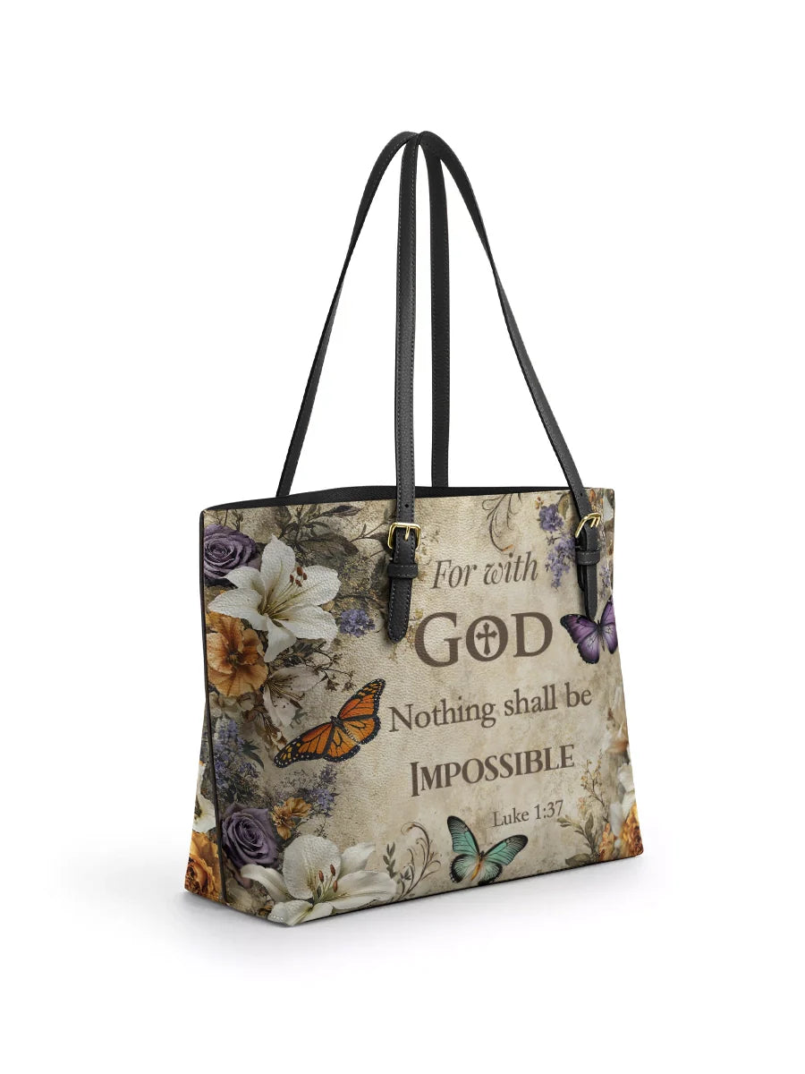 Divina Faithful Blossom Leather Tote Bag