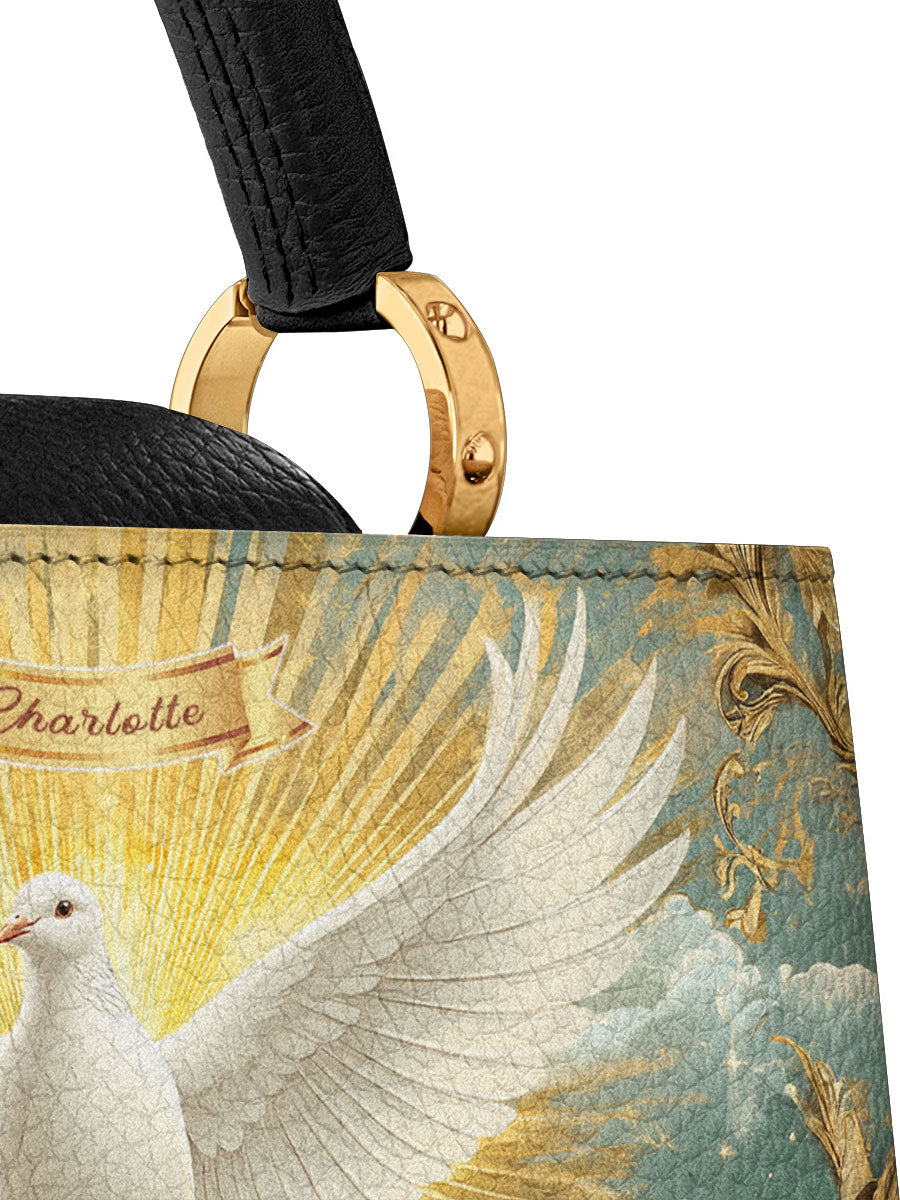Divina Grace of the Holy Spirit Personalized Leather Satchel Bag