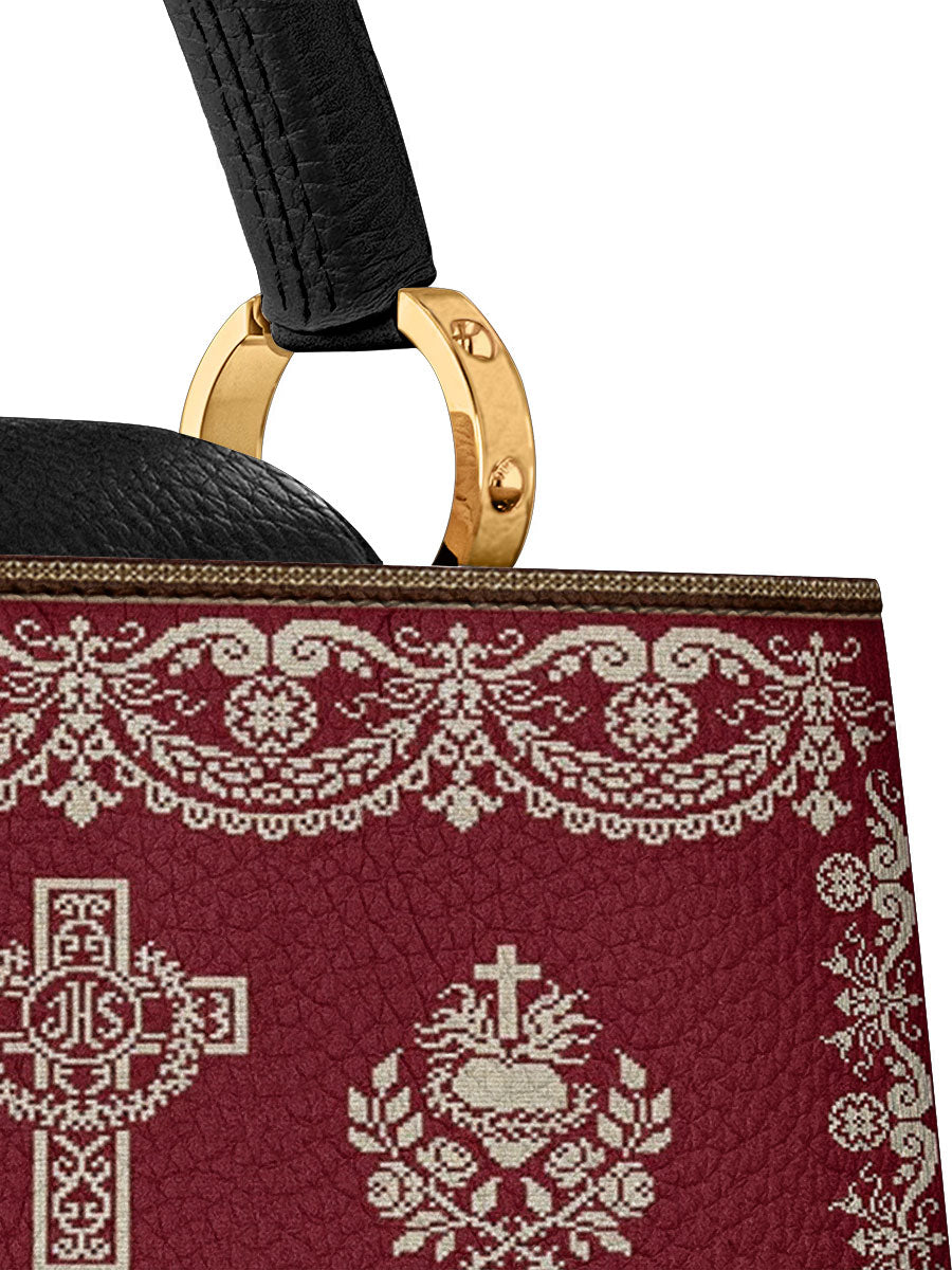 Divina Liturgical Elegance Leather Satchel Bag