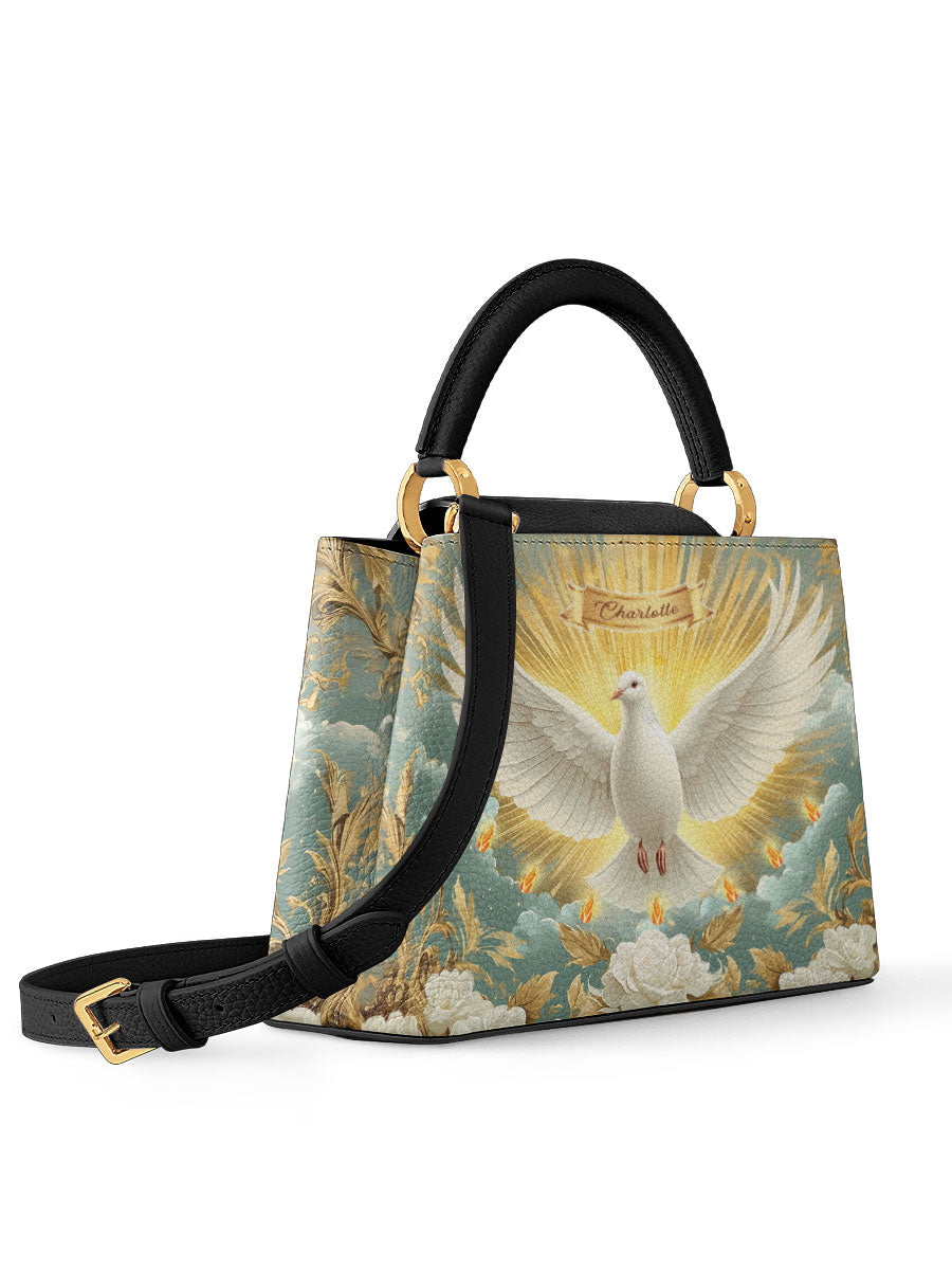 Divina Grace of the Holy Spirit Personalized Leather Satchel Bag