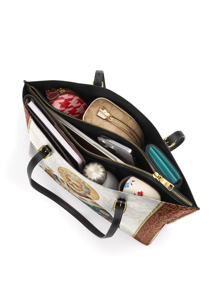 Divina Saint Peter Reverence Leather Tote Bag