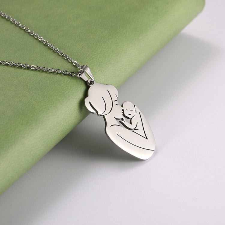 Mother & Baby Necklace in Sterling Silver by Divina