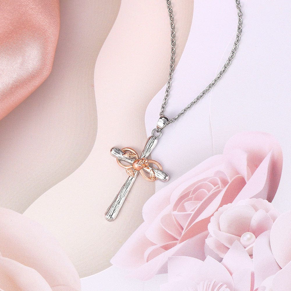 "Infinity Rose" Cross Necklace by Divina