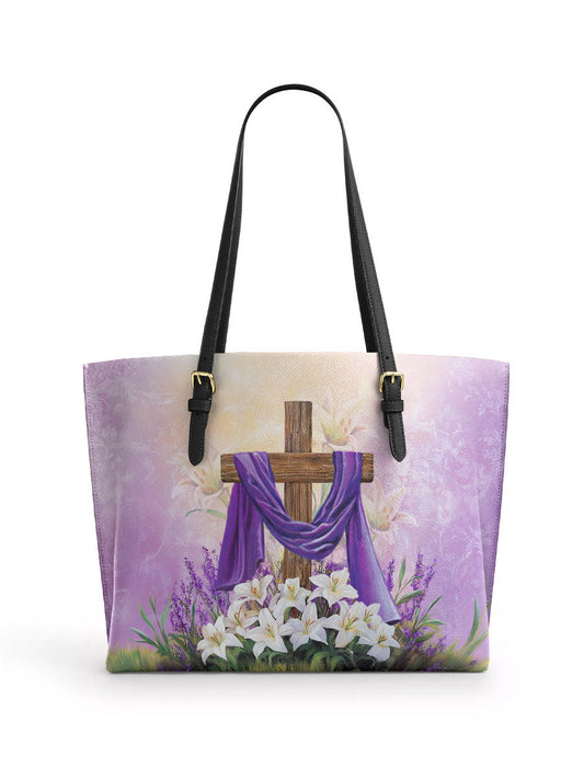 Divina Faithful Bloom Leather Tote Bag