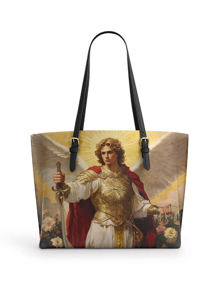 Divina Guardian of Light Leather Tote Bag