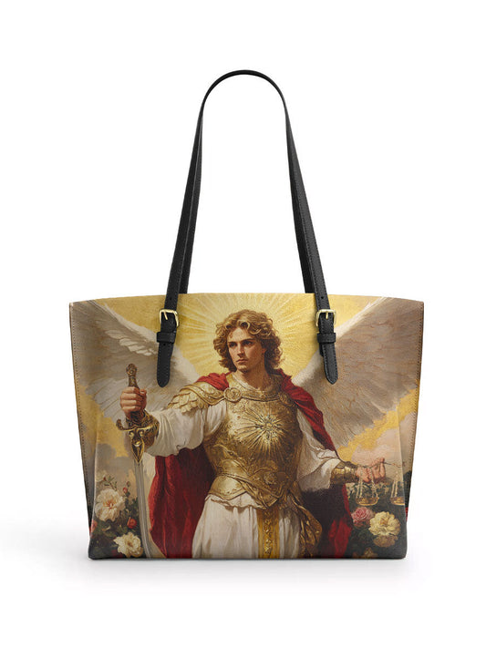 Divina Guardian of Light Leather Tote Bag