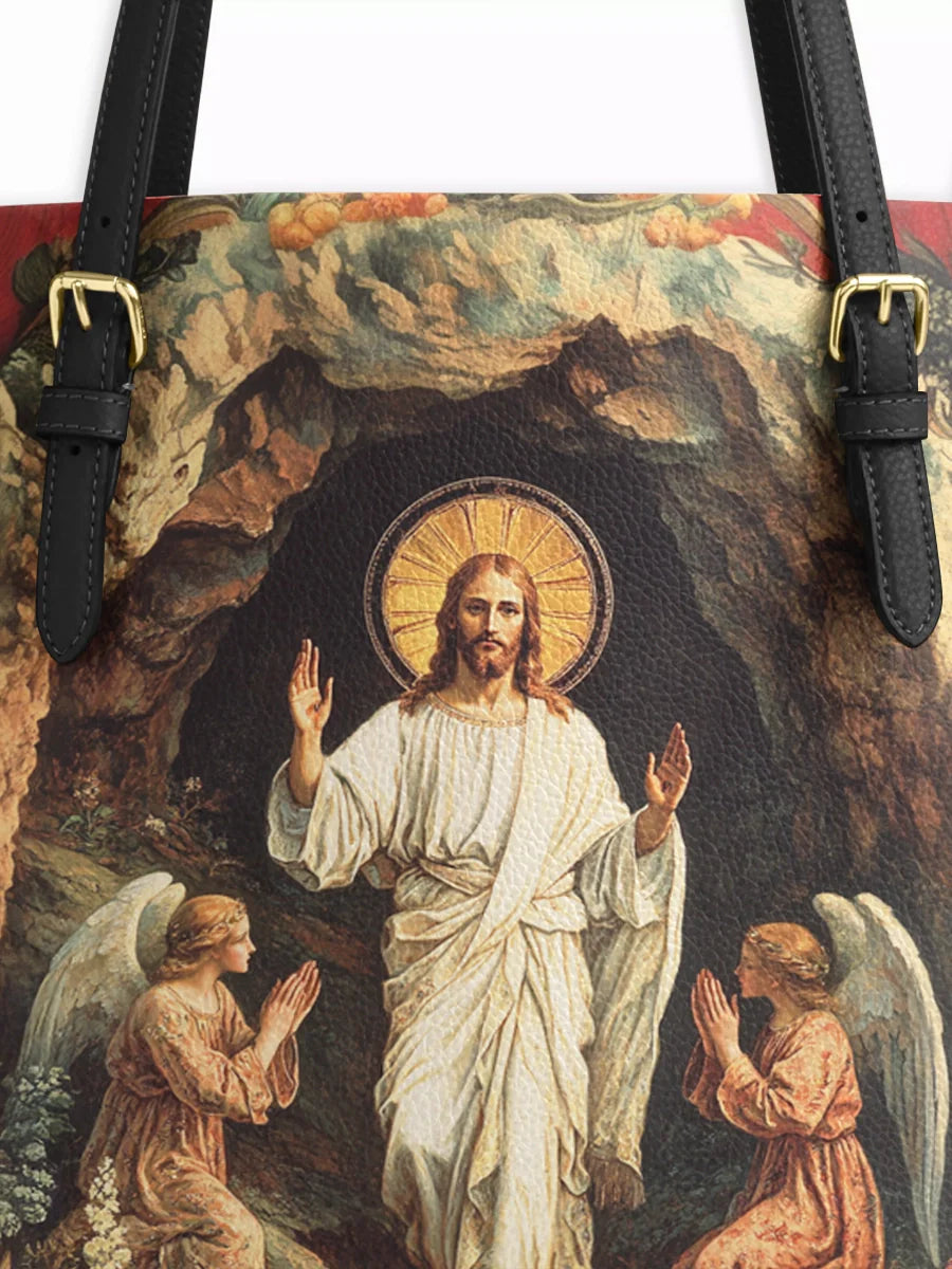 Divina In God We Trust Leather Tote Bag