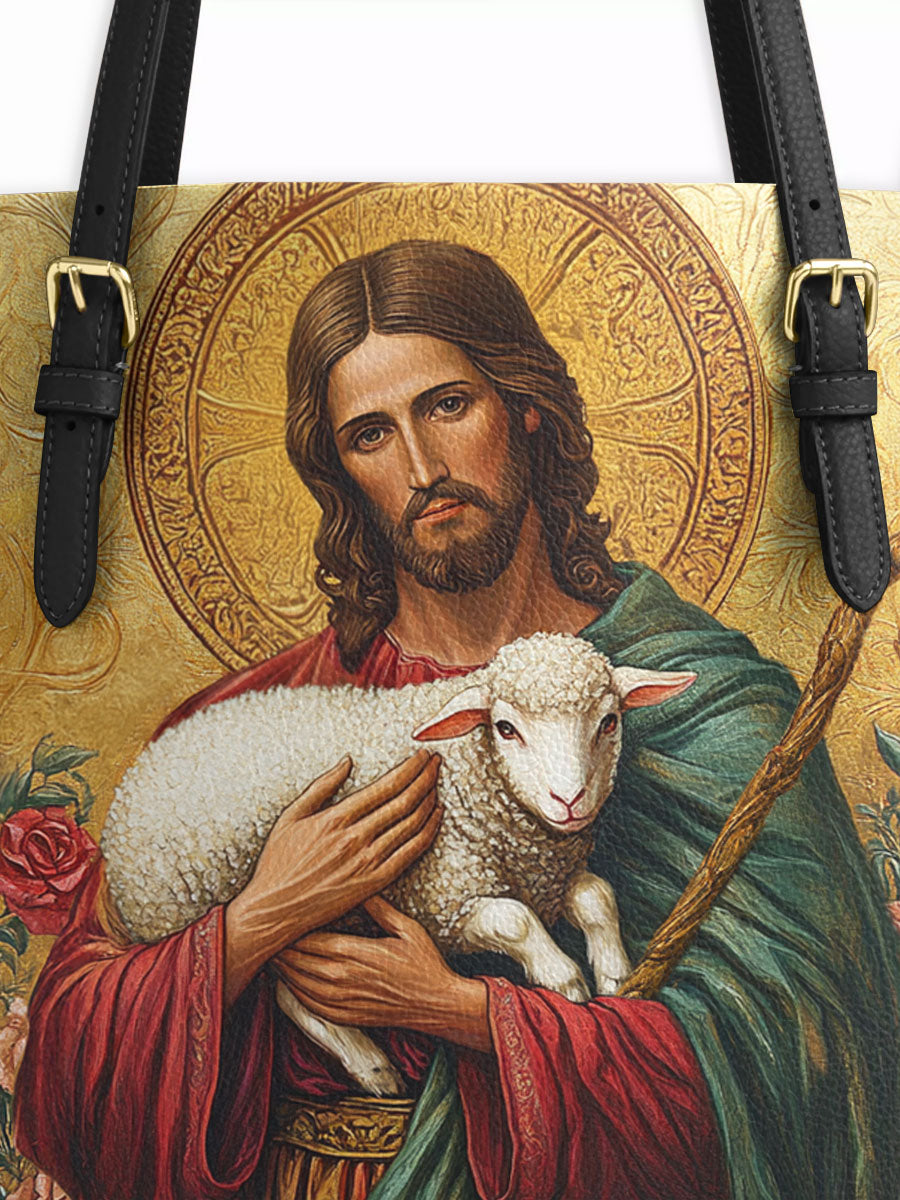 Divina Lamb of Grace Leather Tote Bag