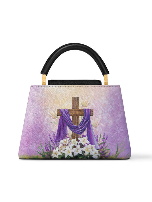 Divina Faithful Bloom Leather Satchel Bag