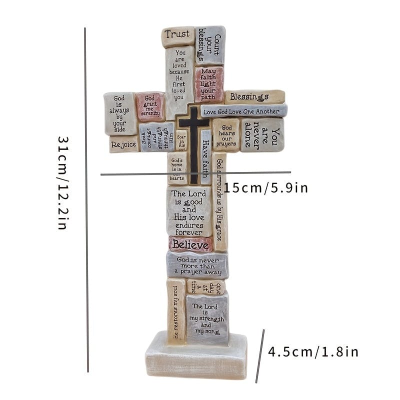 "Faith" Handmade Cross Statue by Divina