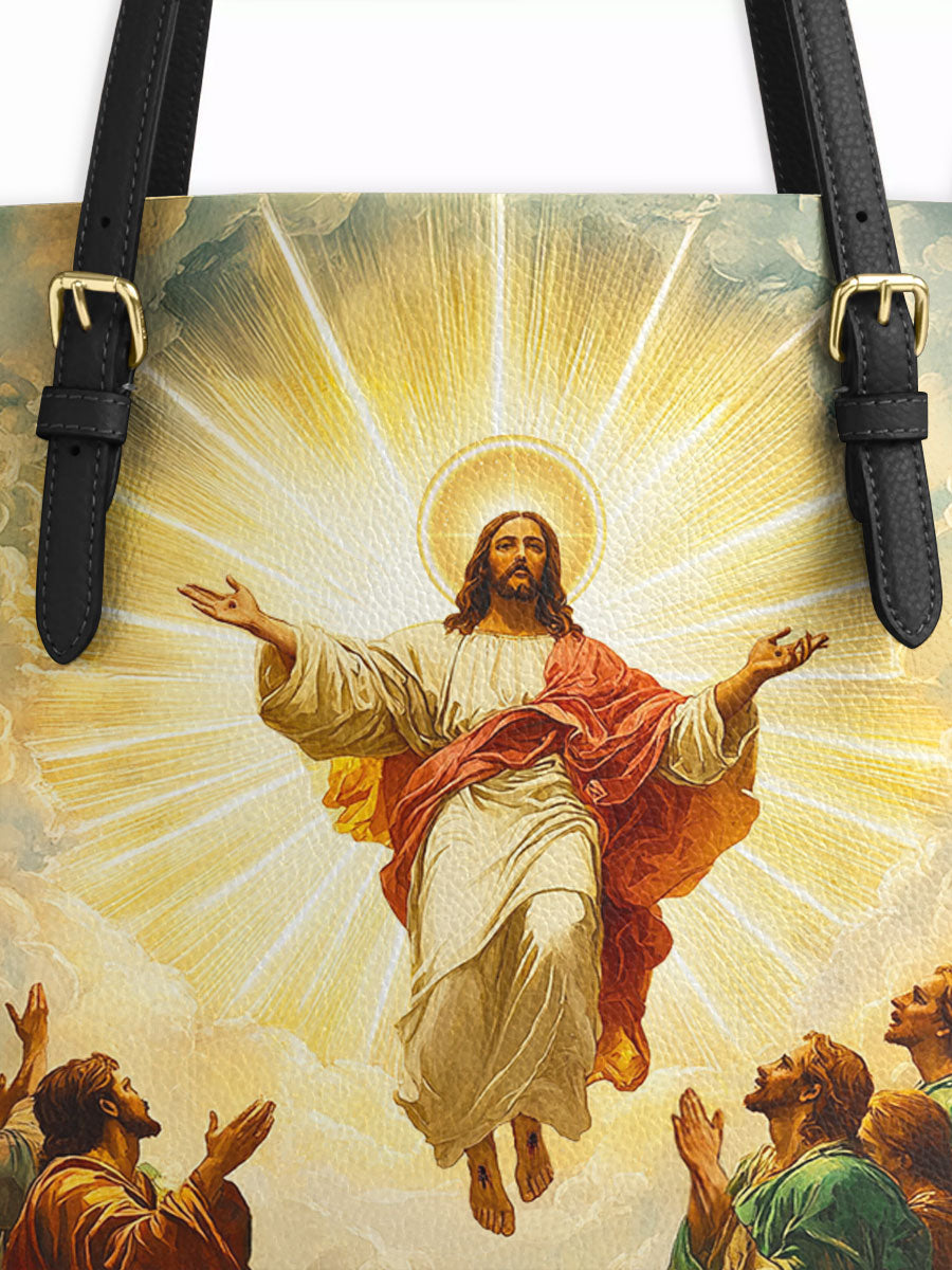 Divina The Glorious Ascension Leather Tote Bag