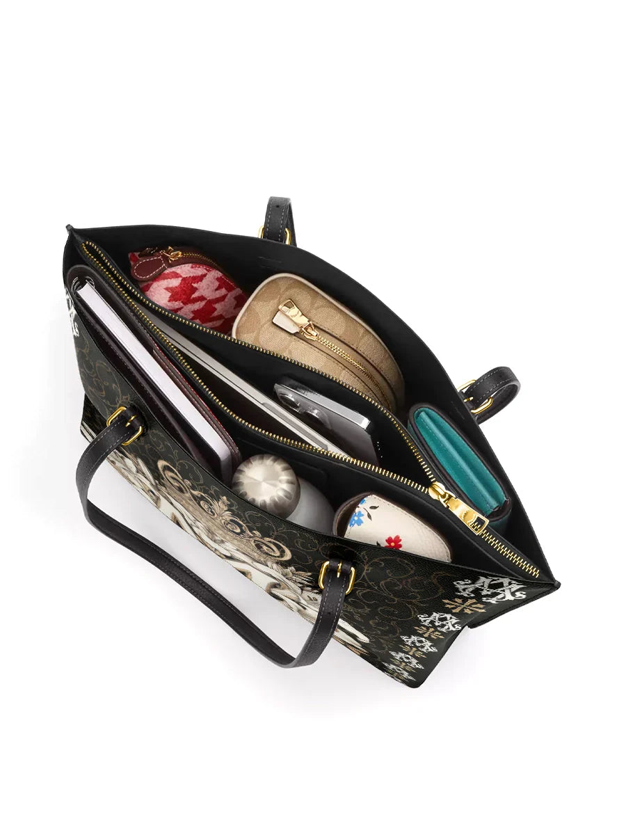 Divina The Divine Monogram Leather Tote Bag