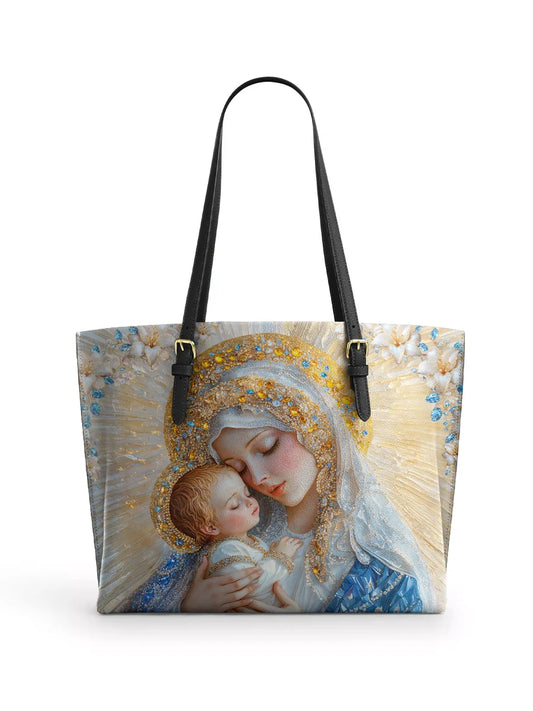Divina Divine Grace and Serenity Leather Tote Bag