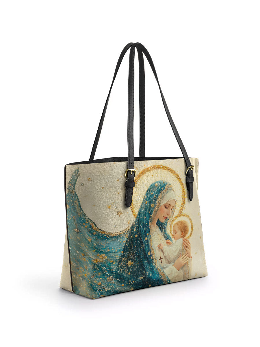 Divina Divine Mother’s Embrace Leather Tote Bag