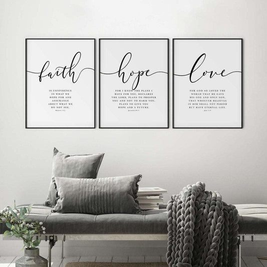 Handmade (Faith Hope Love) Bible Verse Canvas by Divina