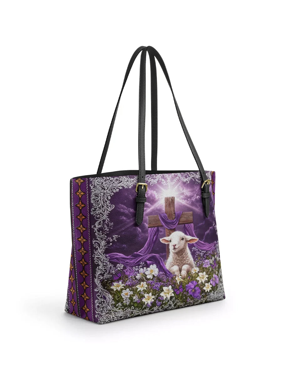 Divina Eternal Hope  Leather Tote Bag
