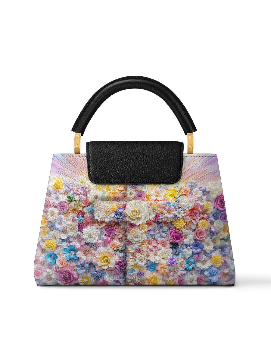 Divina Floral Resurrection Leather Satchel Bag