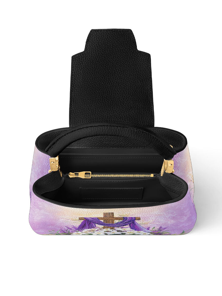 Divina Faithful Bloom Leather Satchel Bag