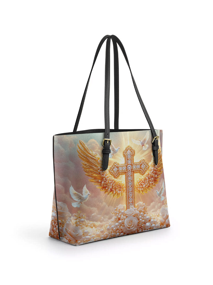 Divina Dove of Peace Leather Tote Bag