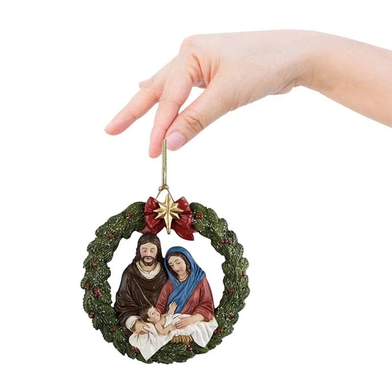 Jesus Birth Christmas Tree Pendant by Divina