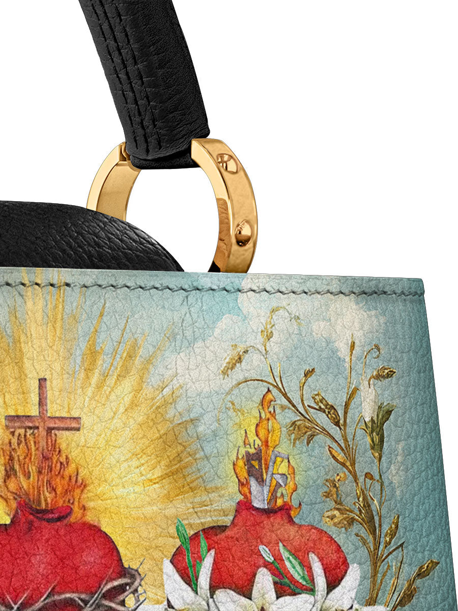Divina Trinity of Love Leather Satchel Bag