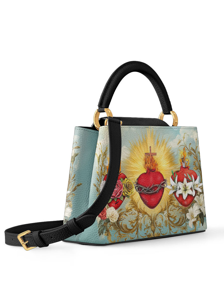 Divina Trinity of Love Leather Satchel Bag