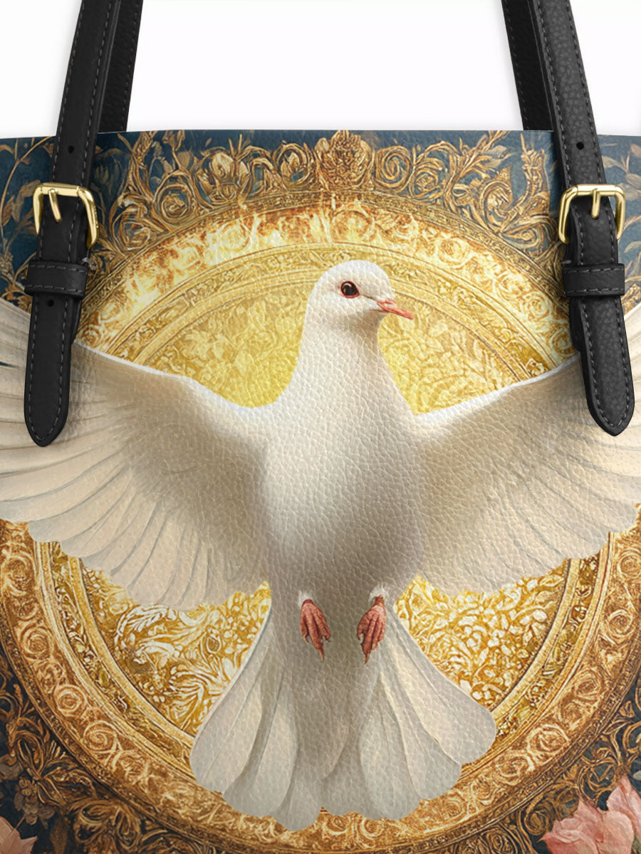 Divina Dove of Eternal Light Personalized Leather Tote Bag