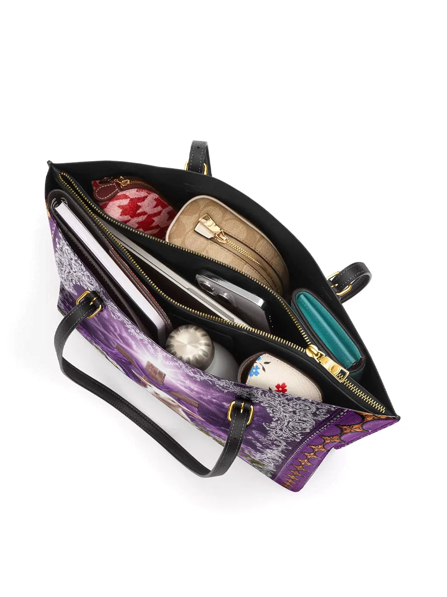 Divina Eternal Hope  Leather Tote Bag