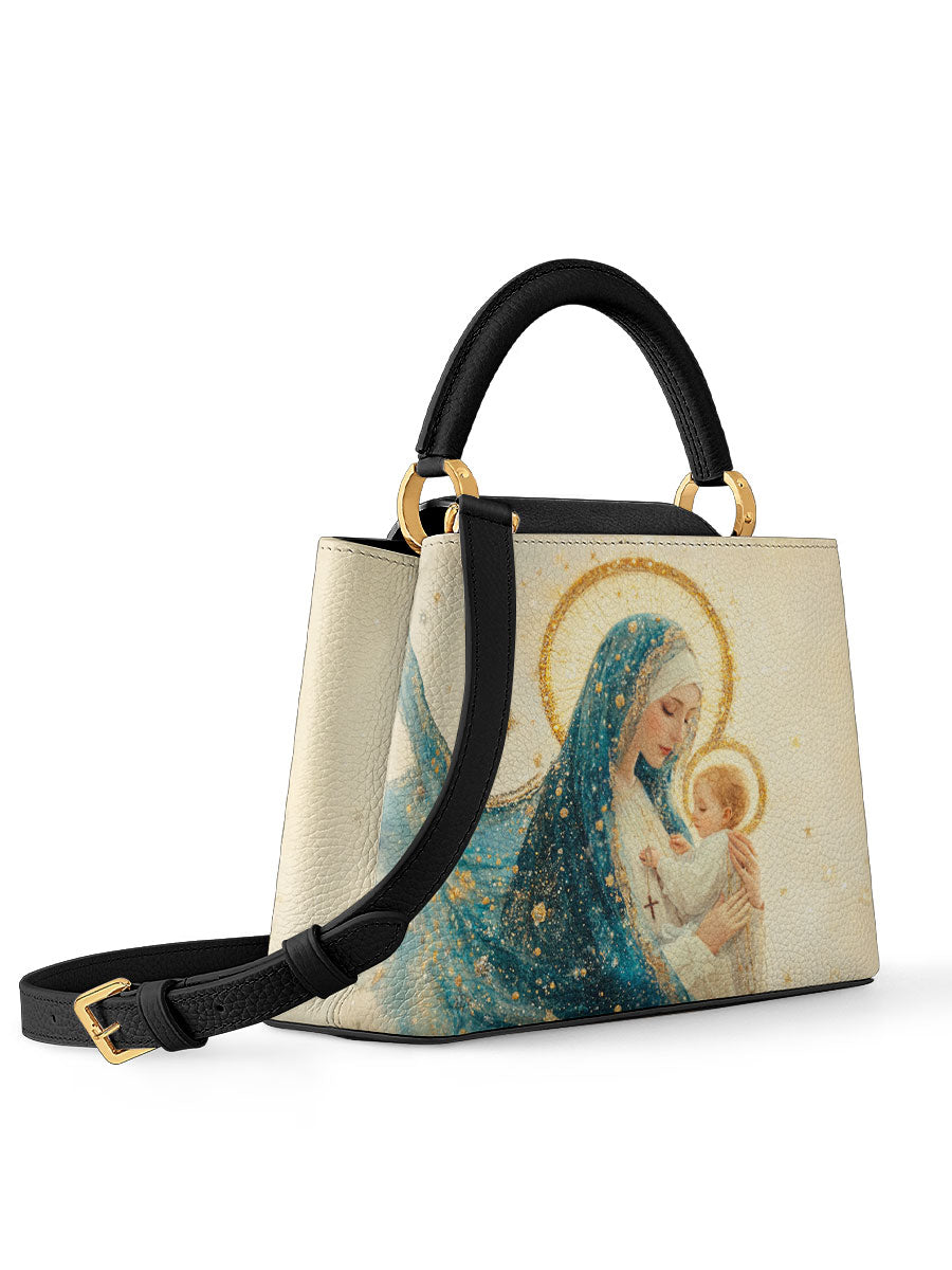 Divina Divine Mother’s Embrace Leather Satchel Bag