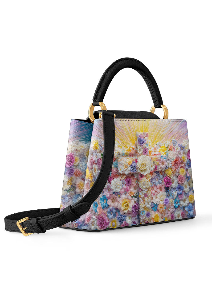 Divina Floral Resurrection Leather Satchel Bag