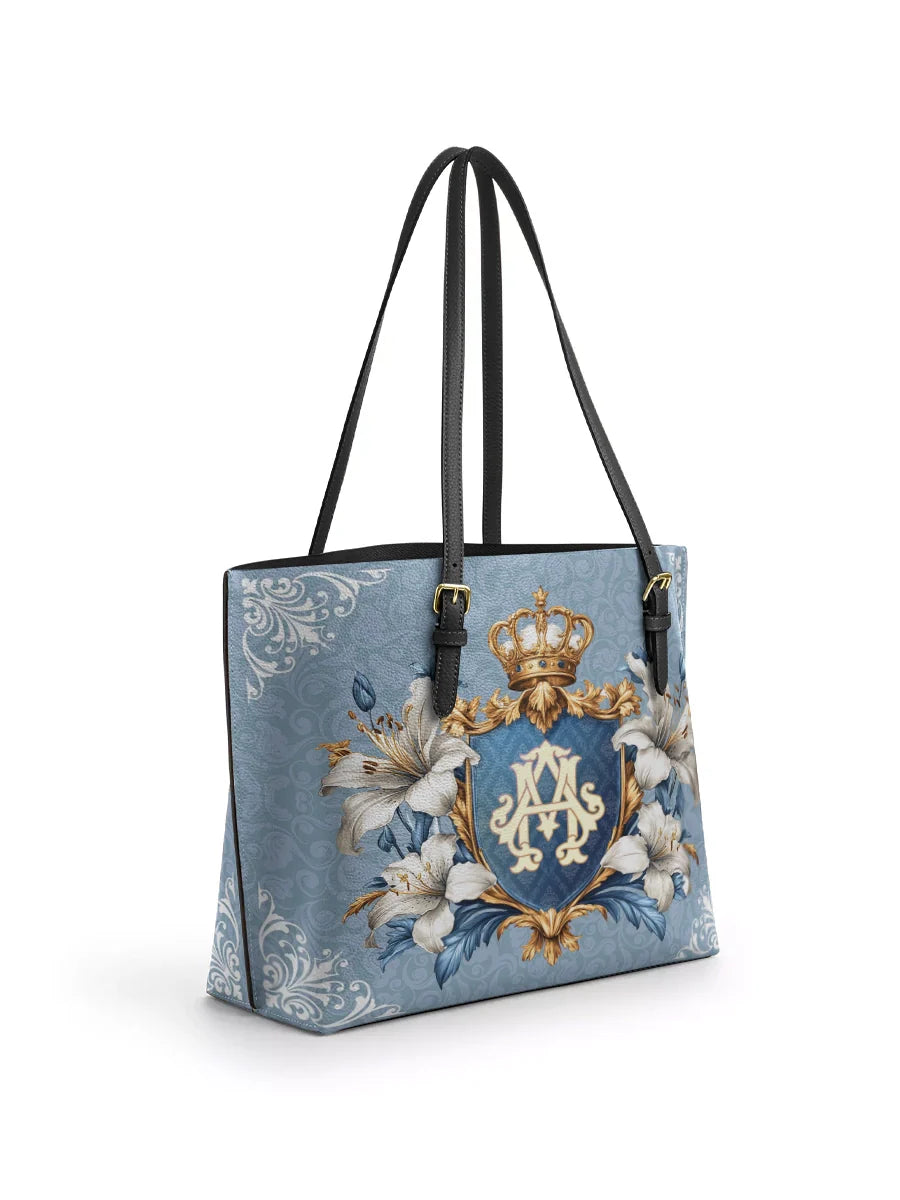 Divina Crown Of Grace Leather Tote Bag