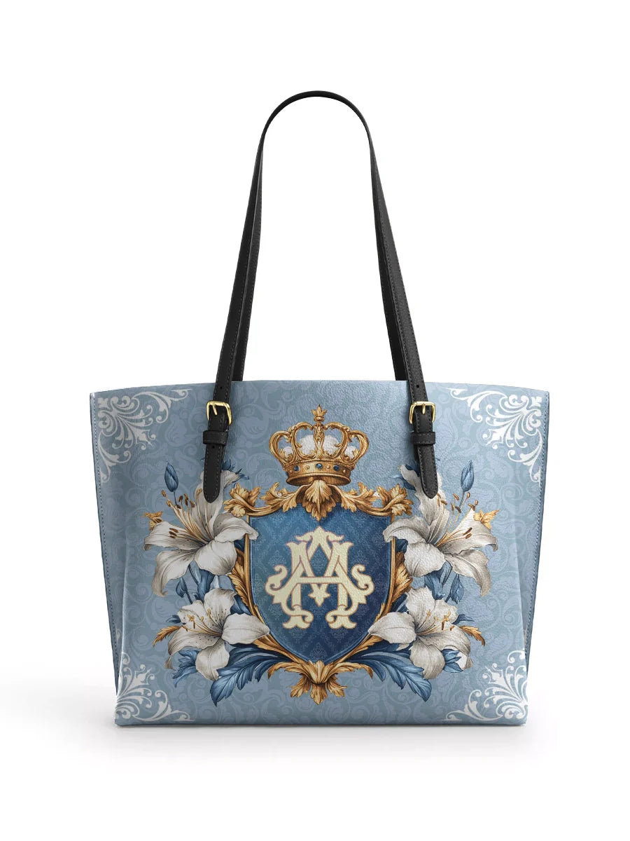 Divina Crown Of Grace Leather Tote Bag