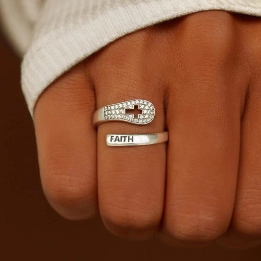 "FAITH" Handmade Christian Family Ring in Zircon & 925 Sterling Silver (GIFTING OFFER)