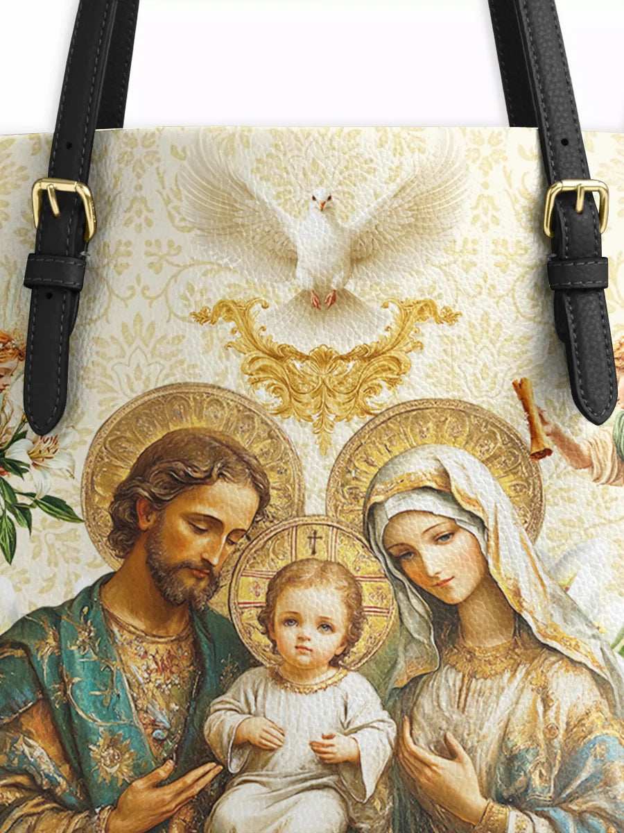 Divina Holy Family Sacred Leather Tote Bag