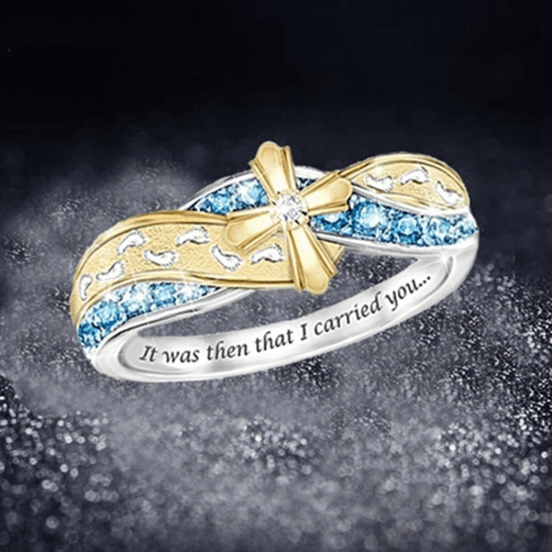 "It Was Then That I Carried You" Handmade Christian Mother Ring by Divina