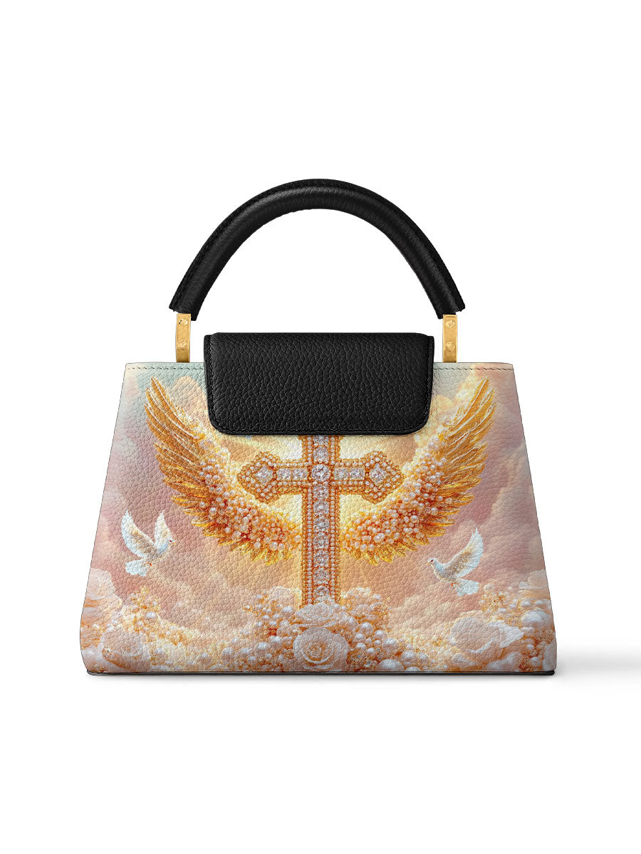 Divina Dove of Peace Leather Satchel Bag