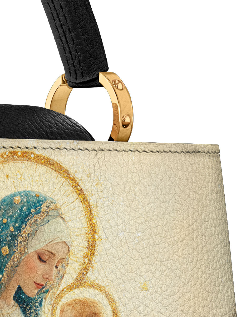 Divina Divine Mother’s Embrace Leather Satchel Bag