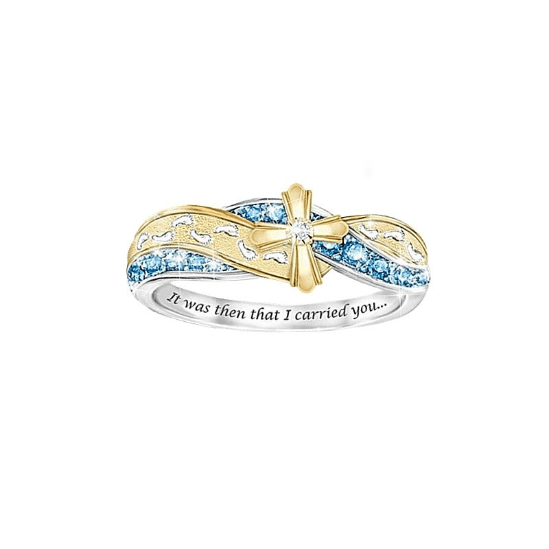 "It Was Then That I Carried You" Handmade Christian Mother Ring by Divina