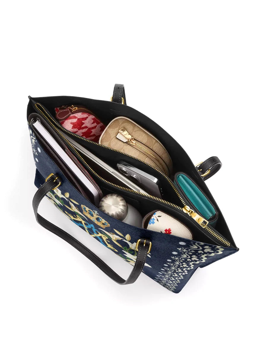 Divina Crown Of Grace Leather Tote Bag