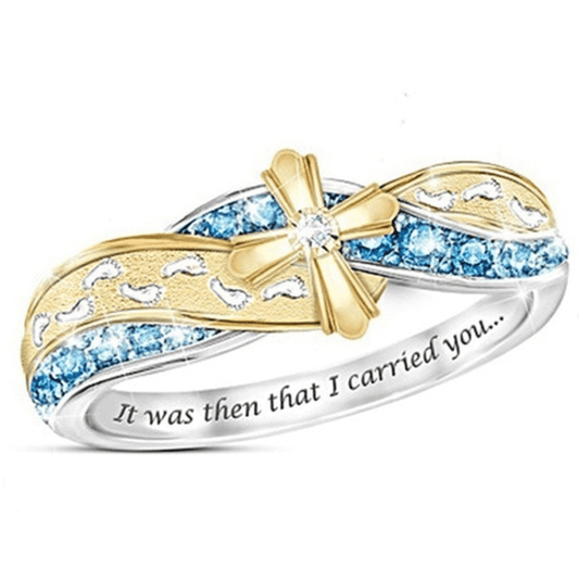 "It Was Then That I Carried You" Handmade Christian Mother Ring by Divina