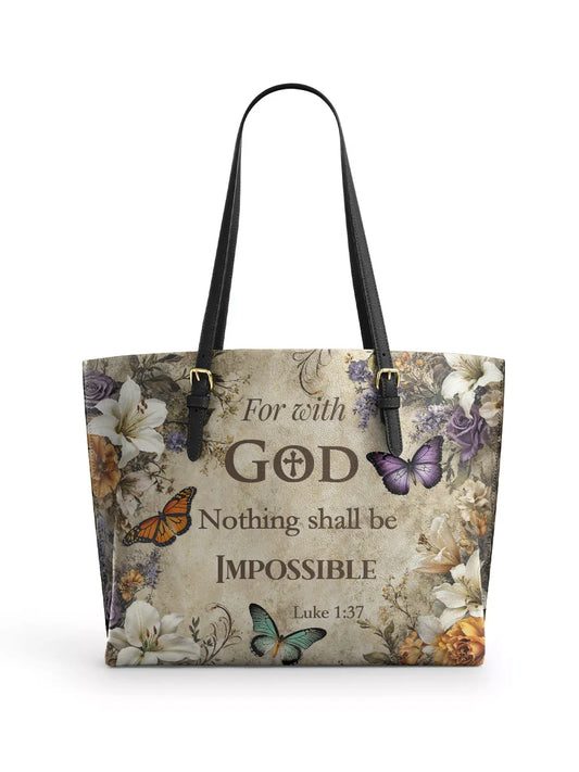 Divina Faithful Blossom Leather Tote Bag