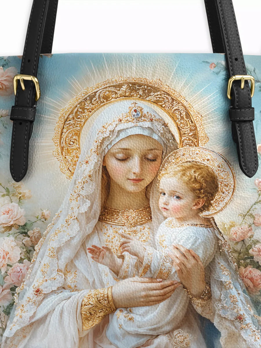 Divina  Celestial Love Keeper  Leather Tote Bag