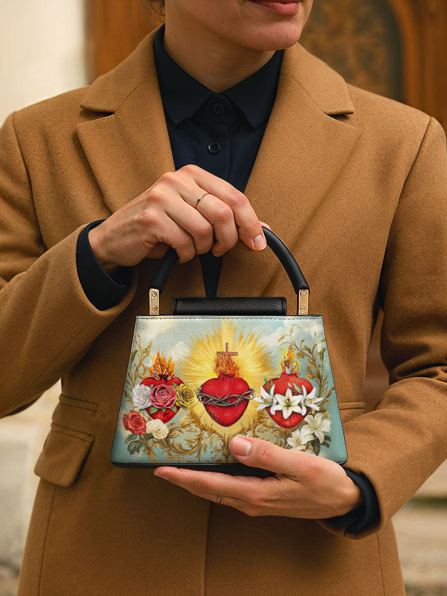 Divina Trinity of Love Leather Satchel Bag