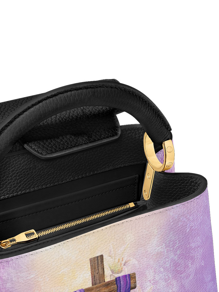 Divina Faithful Bloom Leather Satchel Bag