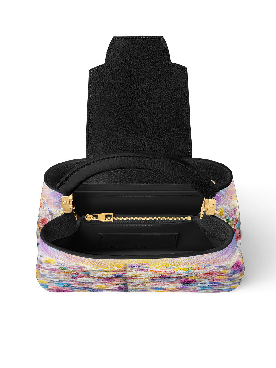 Divina Floral Resurrection Leather Satchel Bag