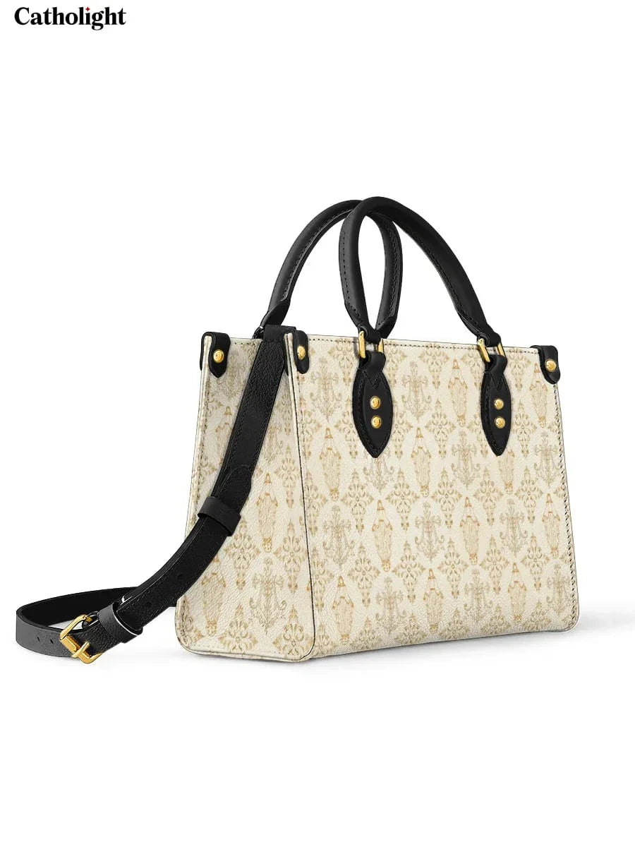 Divina  The Ave Maria Pattern Leather Bag