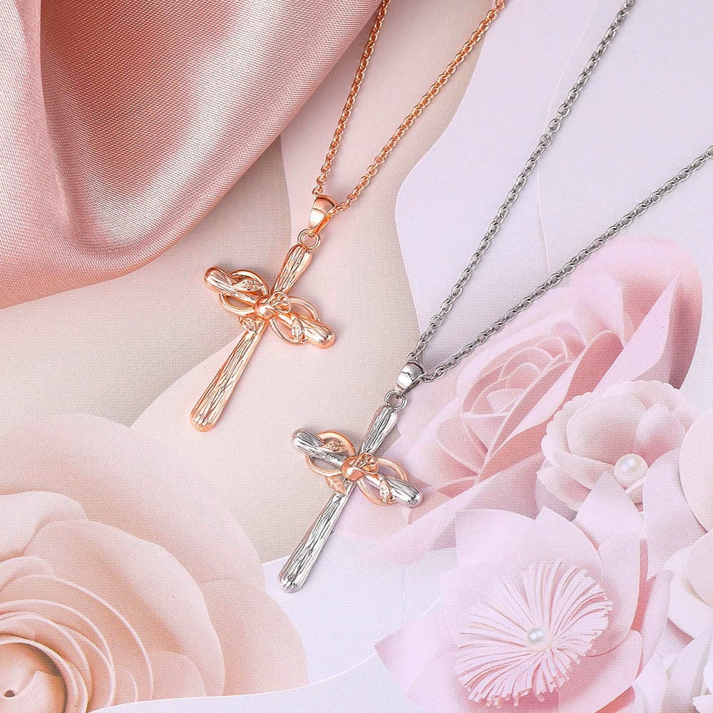 "Infinity Rose" Cross Necklace by Divina
