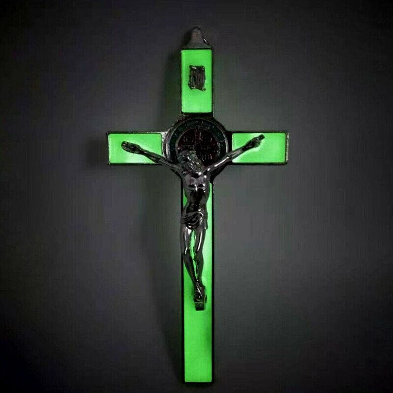 Glowing Wall Cross – St. Benedict Protection by Divina